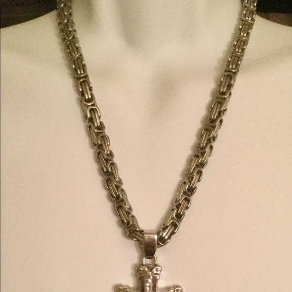 Stainless Steel mans Chain and Cross Pendant  222g - Picture 5 of 8